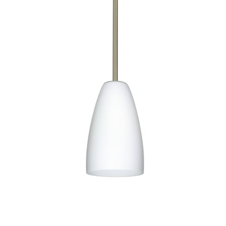 Besa Lighting Riva 9 Cord Pendant, Opal Matte, Satin Nickel Finish, 1x75W Incandescent 1TT-151107-SN